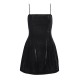Forel Mini Dress Velvet Straps With Stones-Black