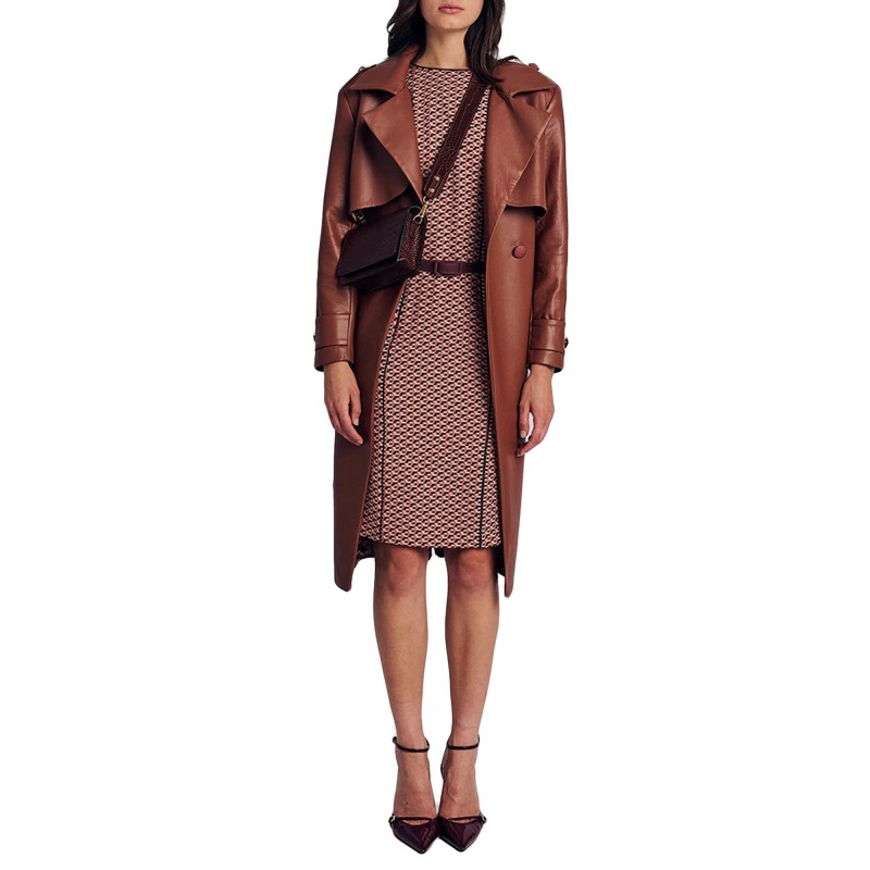 Forel Geometrical Patterned Dress With Belt-Ekai Forel Geometrical Patterned Dress With Belt-Ekai