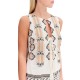 Forel Blouse Case Study Sleeveless Embroidery-Camel
