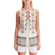 Forel Blouse Case Study Sleeveless Embroidery-Camel