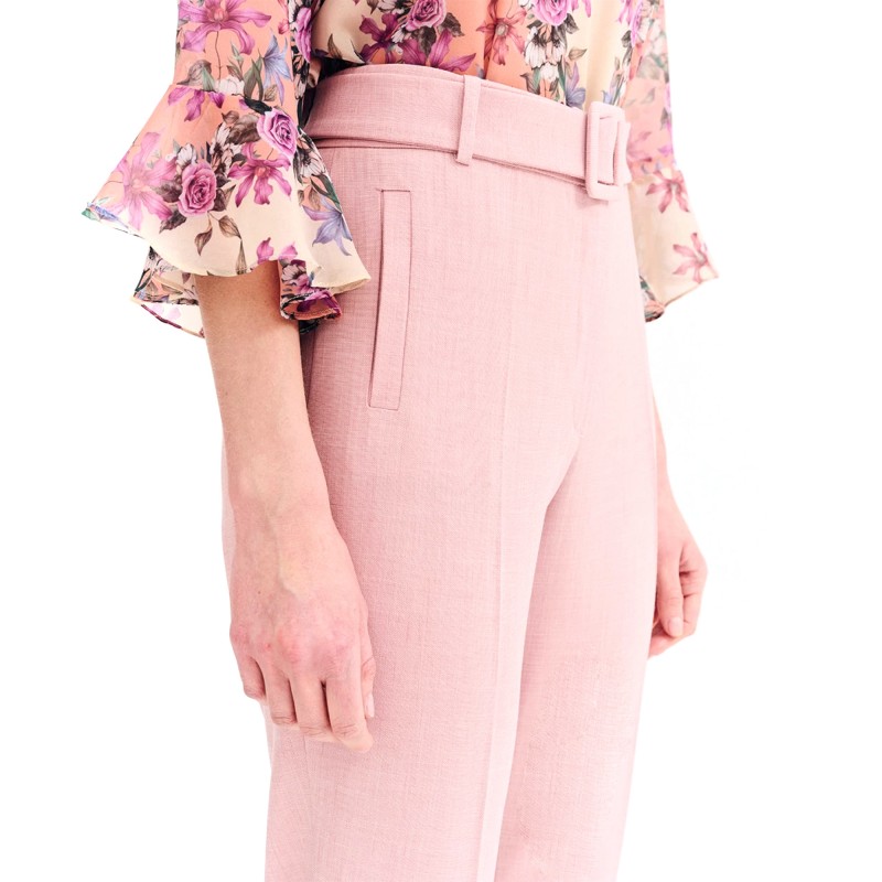 Forel Trousert With Belt-Pink