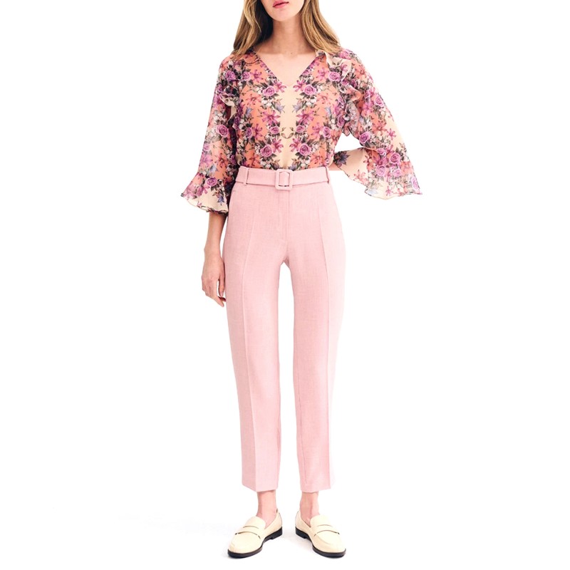 Forel Trousert With Belt-Pink