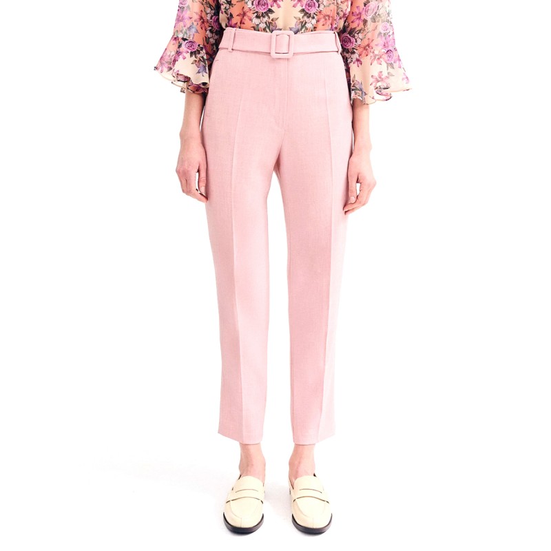 Forel Trousert With Belt-Pink