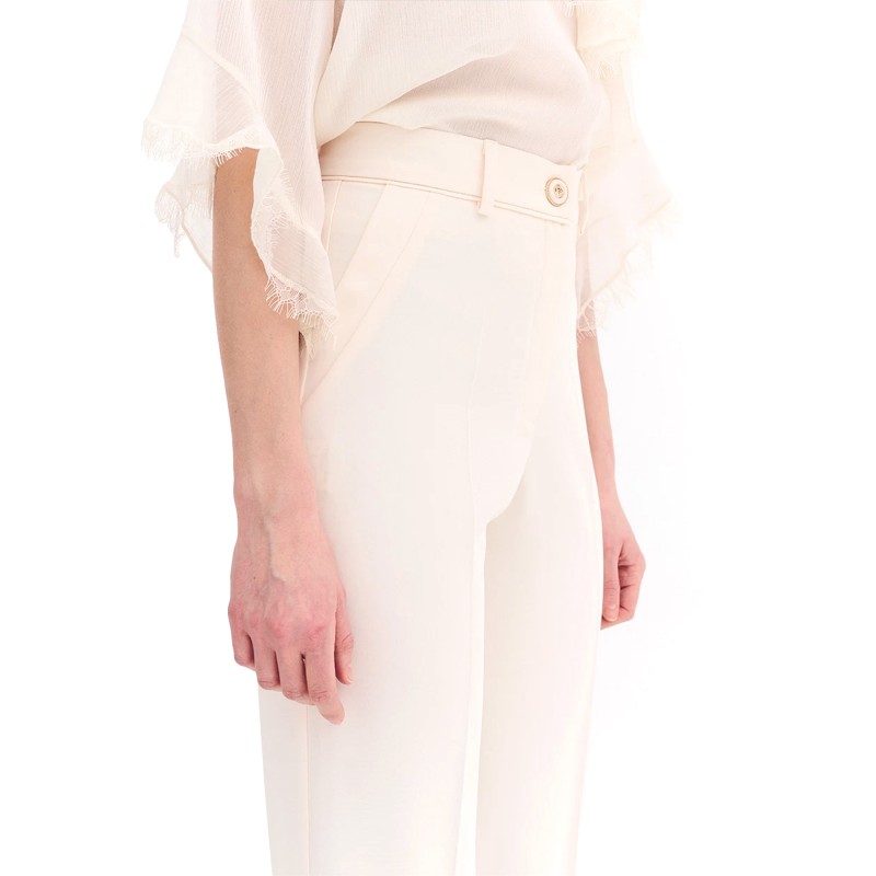 Fore Trousers With Button-Vanilla