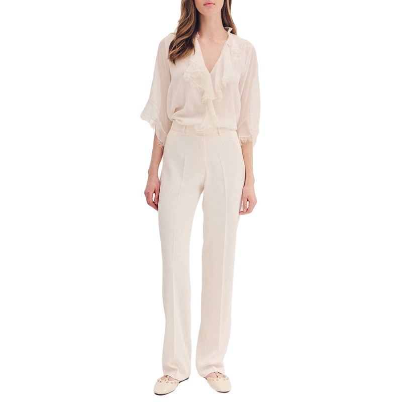 Fore Trousers With Button-Vanilla