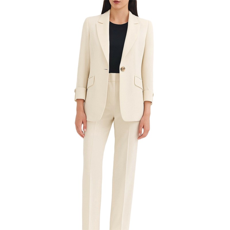 Forel Blazer With Gold Button-Ecru