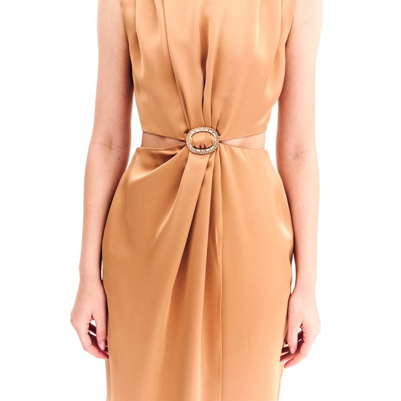 Forel Dress Satin With Strass-Bronze