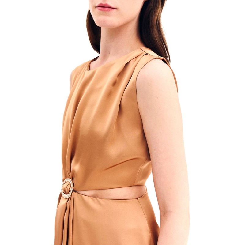 Forel Dress Satin With Strass-Bronze