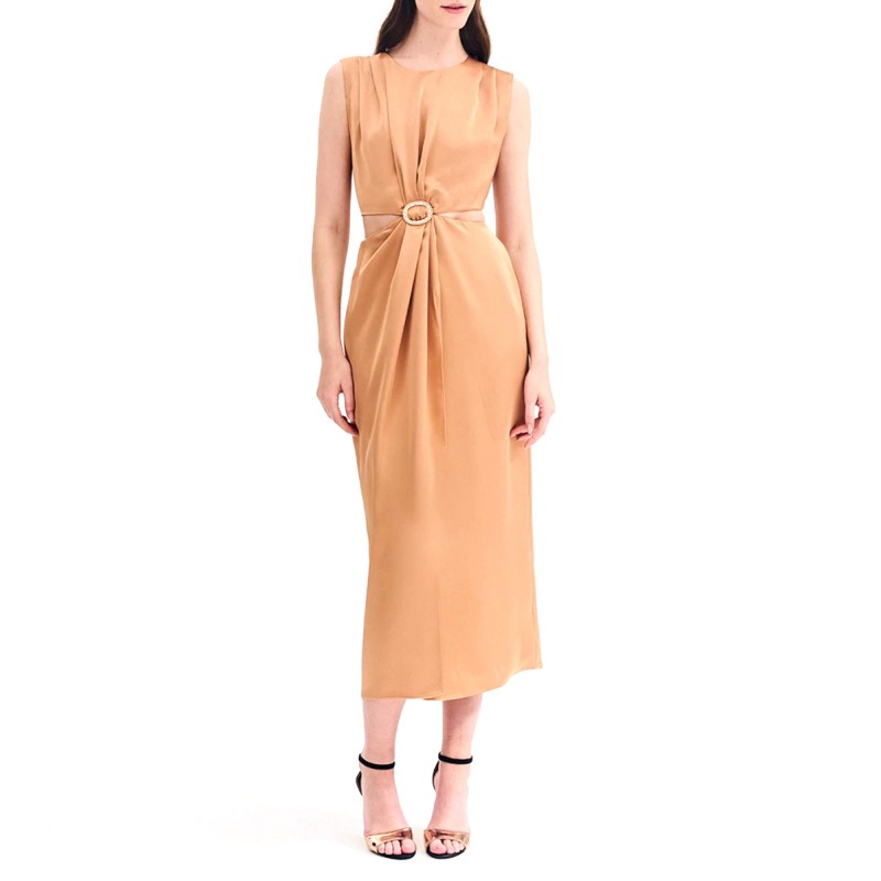 Forel Dress Satin With Strass-Bronze