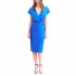 Forel Dress Pencil Satin With Belt-Blue Royal