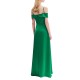 Forel Dress Satin With Bow Maxi-Green Forel Dress Satin With Bow Maxi-Green