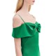 Forel Dress Satin With Bow Maxi-Green Forel Dress Satin With Bow Maxi-Green