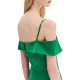 Forel Dress Satin With Bow Maxi-Green Forel Dress Satin With Bow Maxi-Green