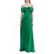 Forel Dress Satin With Bow Maxi-Green Forel Dress Satin With Bow Maxi-Green