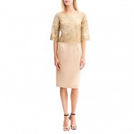 Forel Dress Midi With Sequins-Gold
