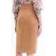 Forel Skirt With Gold Buttons Detail-Camel