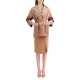 Forel Skirt With Gold Buttons Detail-Camel