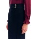 Forel Skirt With Gold Buttons Detail-Black