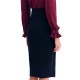 Forel Skirt With Gold Buttons Detail-Black