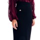 Forel Skirt With Gold Buttons Detail-Black