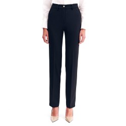 Forel Trousers With Gold Buttons-Black