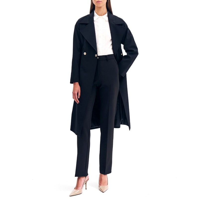 Forel Trousers With Gold Buttons-Black