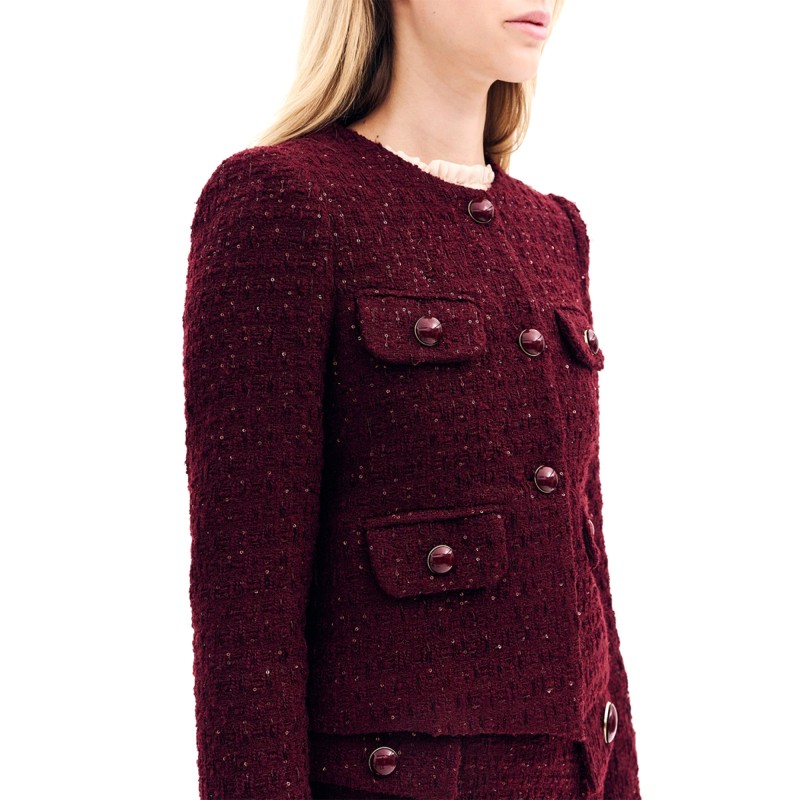 Forel Jacket With Sequins-Bordeaux