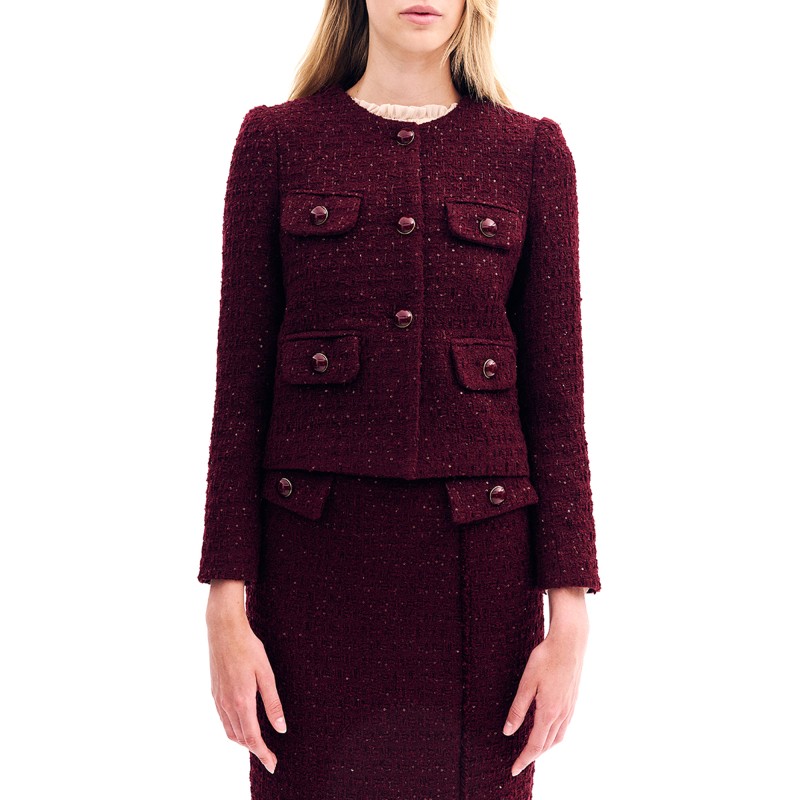 Forel Jacket With Sequins-Bordeaux
