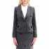 Forel Blazer Jacket With Embroidery Sparcle Flower-Grey