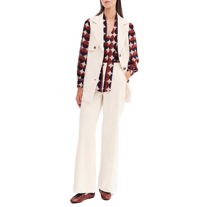 Forel Vest Corduroy With Belt-Vanilla Forel Vest Corduroy With Belt-Vanilla