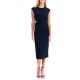 Forel Dress Midi Sleeveless With Gold Detail-Black