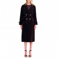 Forel Coat Maxi Double Breasted With Belt-Chocolat