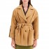 Forel Coat Short With Elastic Waist And Belt-Camel