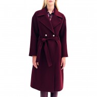Forel Coat With Belt-Bordeaux