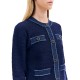 Forel Jacket Cardigan Knitted With Jeans Details-Blue