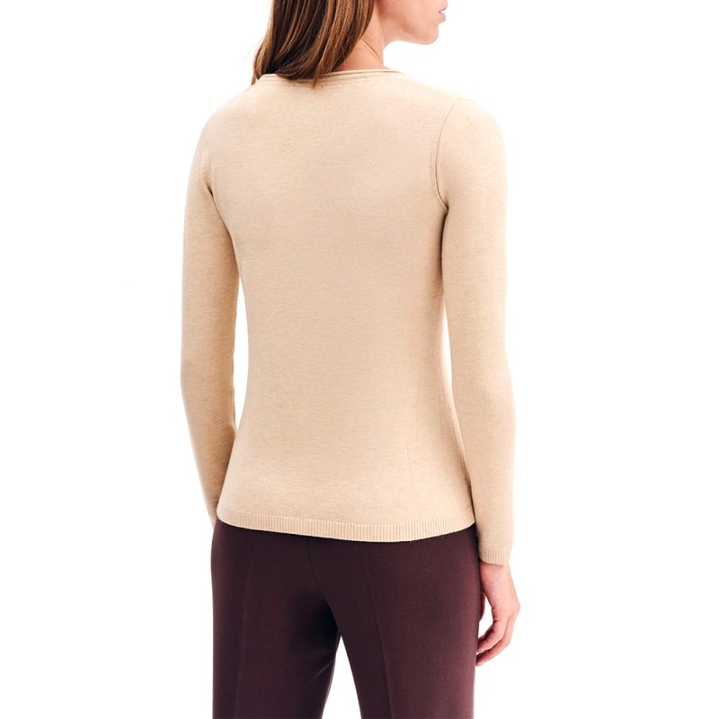 Forel Sweater Knitted Neckline-Beige Forel Sweater Knitted Neckline-Beige