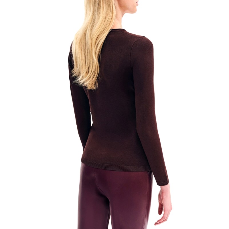 Forel Sweater Knitted Neckline-Brown Forel Sweater Knitted Neckline-Brown