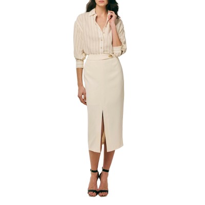 Forel Skirt Gold Button-Ecru