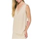 Forel Top Sleeveless Linen Texture And Lace-Vanilla Forel Top Sleeveless Linen Texture And Lace-Vanilla
