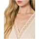 Forel Top Sleeveless Linen Texture And Lace-Vanilla Forel Top Sleeveless Linen Texture And Lace-Vanilla