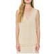Forel Top Sleeveless Linen Texture And Lace-Vanilla Forel Top Sleeveless Linen Texture And Lace-Vanilla