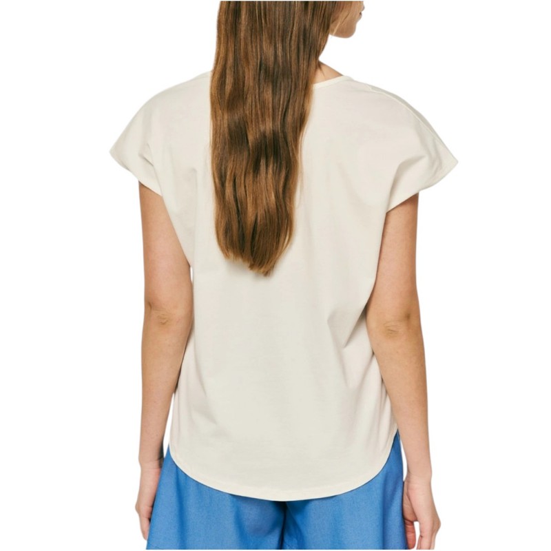 Forel Blouse V Neck Floral Printed-Ecru