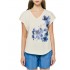 Forel Blouse V Neck Floral Printed-Ecru