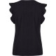 Forel Blouse V-Neck Ruffle Sleeve-Black