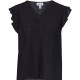 Forel Blouse V-Neck Ruffle Sleeve-Black