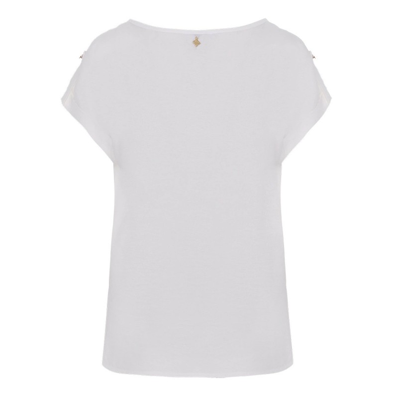 Forel Blouse Loose Fit With Gold Button-Ecru Forel Blouse Loose Fit With Gold Button-Ecru