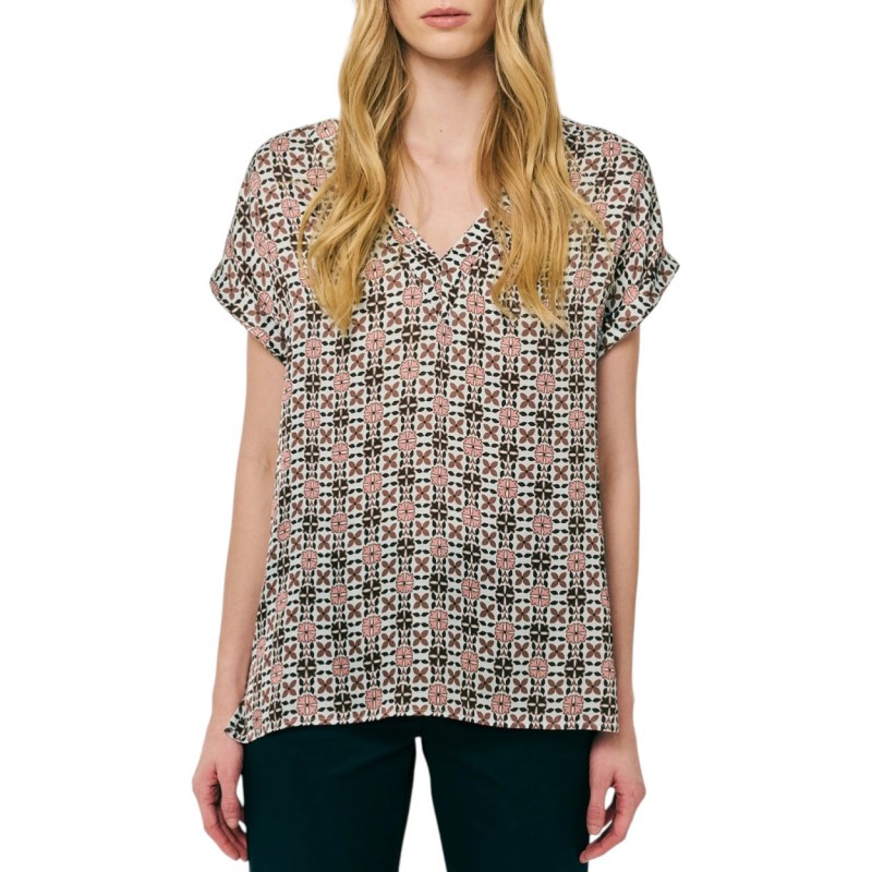 Forel Blouse V Neck With Print-Ciel Forel Blouse V Neck With Print-Ciel