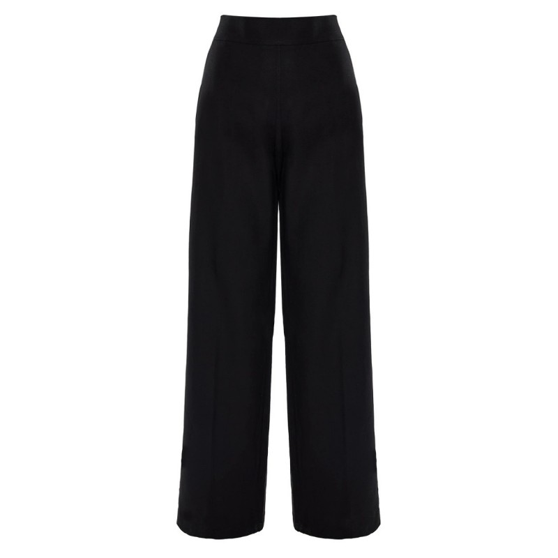 Forel Trousers Loose With Knit Detail-Black