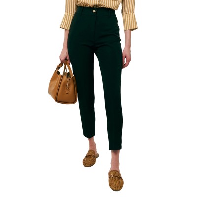 Forel Trousers With Gold Button-Black