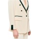 Forel Blazer Double Breasted With Black Trim-Ecru